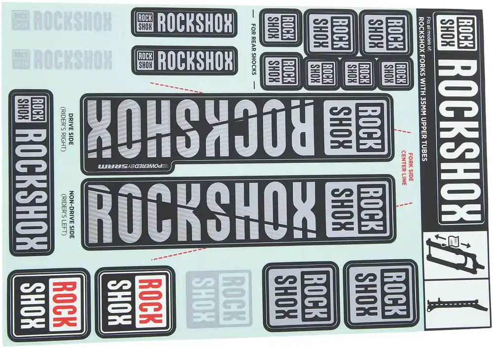 Direktkauf RockShox Dekor Set Ø 35 mm grau