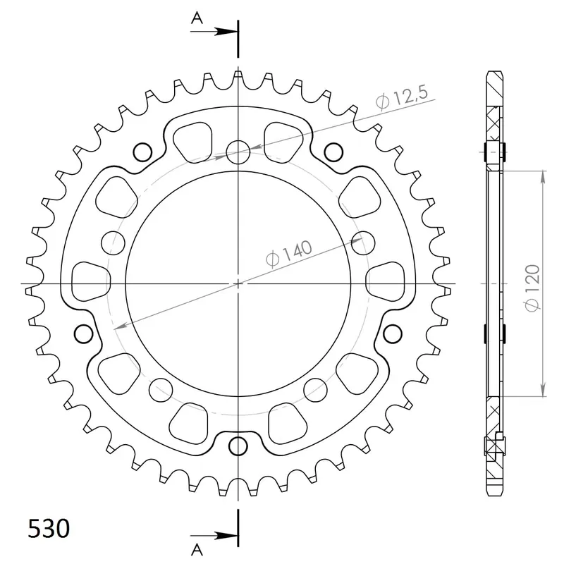 Rabatt Supersprox Stealth-Kettenrad 530 43Z (Gold)