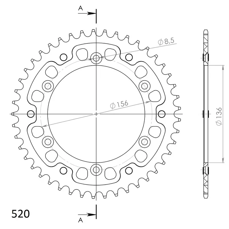 Sichere Zahlung Supersprox Stealth-Kettenrad 520 45Z (Rot)