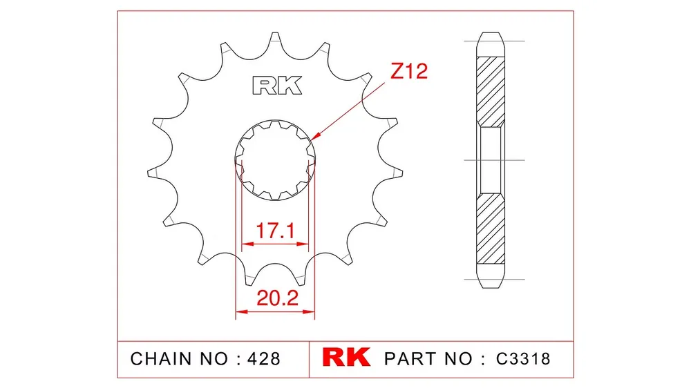Top-Angebot RK Antriebsritzel 3318 11 Zähne