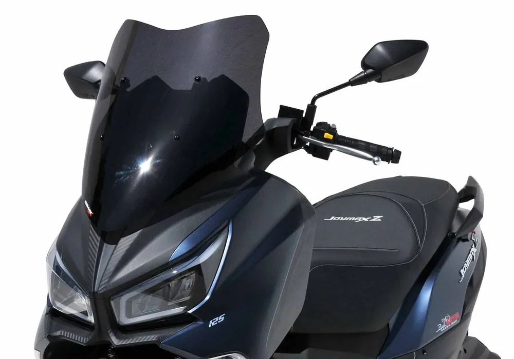 ERMAX Scooterscheibe Sport Acrylic durchsichtig Schwarz getönt für SYM Joymax Z + 125; Joymax Z + 300 Letzte Chance