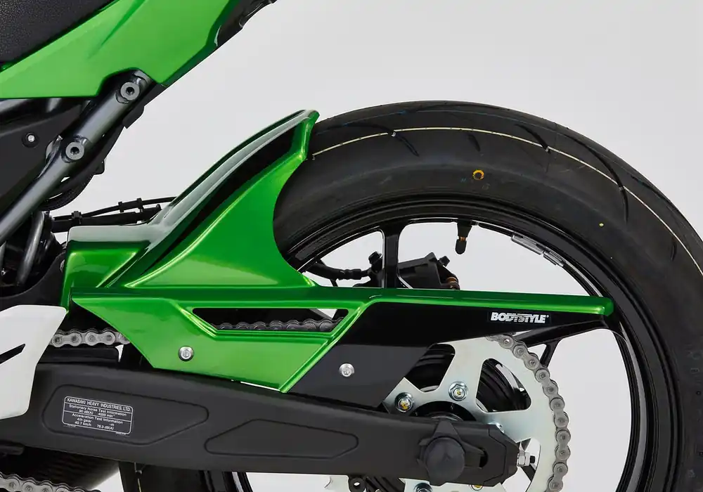 Neu BODYSTYLE Sportsline Hinterradabdeckung ABS Kunststoff weiß/schwarz für KAWASAKI Ninja 650