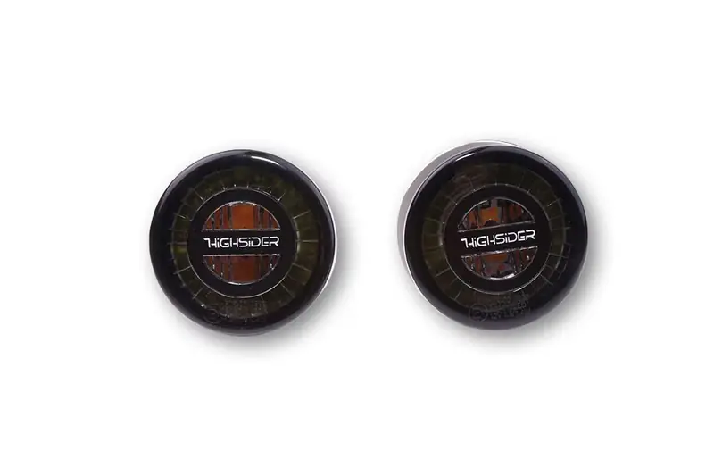 Ausverkauf HIGHSIDER pro Rocket LED Blinker/Positionslicht Schwarz/Getönt 2in1, E-Geprüft (Paar)