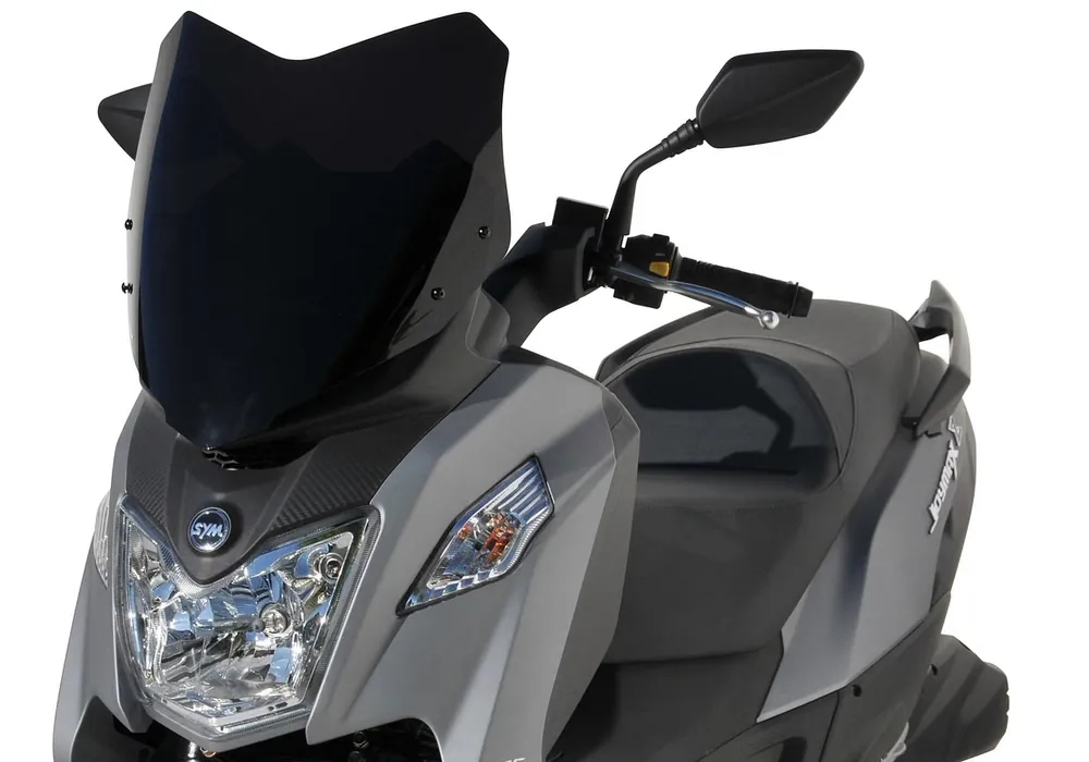 Bestpreis ERMAX Scooterscheibe Sport Acrylic durchsichtig Schwarz getönt für SYM Joymax Z 125; Joymax Z 300