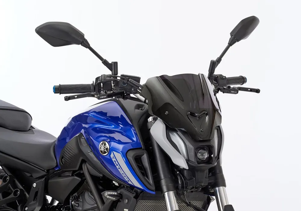 ERMAX Naked-Bike-Scheibe Acrylic durchsichtig Schwarz getönt für YAMAHA MT-07 Neuheit