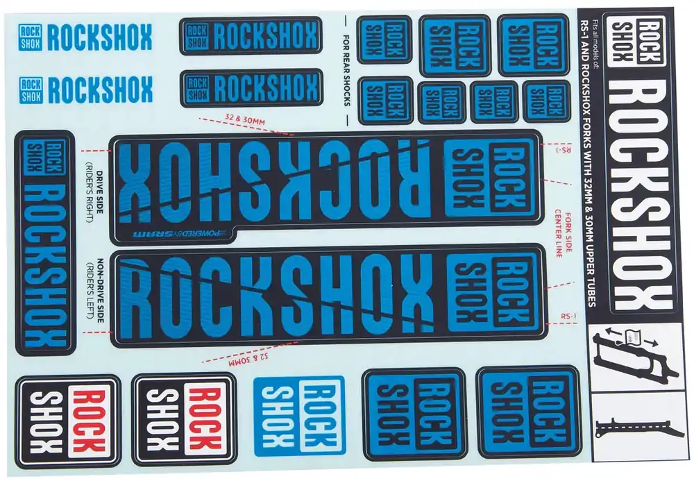 Abverkauf RockShox Dekor Set Federgabel blau