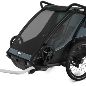 Rabatt Thule Kinderanhänger Chariot Cab Double dunkel schiefer