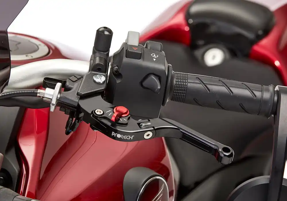 PROTECH Hebel Bremshebel Sport Alu & Stahl Rot/Schwarz für HONDA CBR600RR, CBR900RR, VTR1000 SP1 Nur Für Kurze Zeit