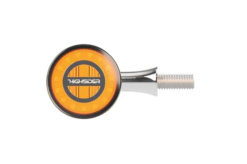 HIGHSIDER pro Rocket Bullet LED Indicator Gehäuse Chrom / Linse Rauchgrau (Paar), Vorn & Hinten Markenware