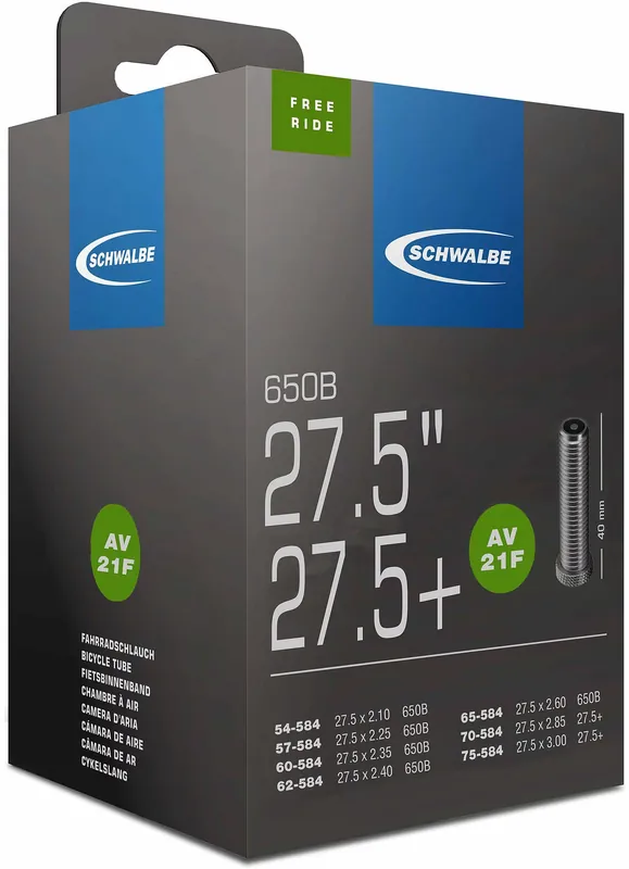 Schwalbe Schlauch Nr. 21 F Freeride 27,5 Zoll schwarz Schraderventil (AV) Heißes Angebot