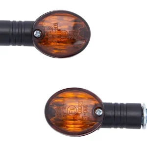 Neu Spec-X Blinker Mini-Bullet Schwarz Getönt Paar