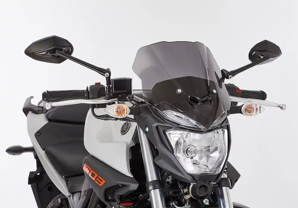 Schneller Versand ERMAX Naked-Bike-Scheibe Acrylic durchsichtig Schwarz getönt für YAMAHA MT-03