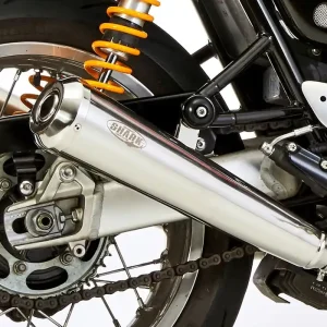 Begrenztes Angebot Shark Performance SLIP-ON Edelstahl hochglanzpoliert silber Retro für TRIUMPH Thruxton