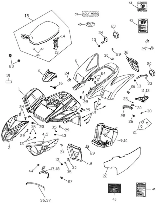 Sichere Zahlung Frontverkleidung Frontschürze Frontmaske Roller 64302-226-000 Front-Cover Lenkerverkleidung Front-Schürze Wetterschild Dekorblende
