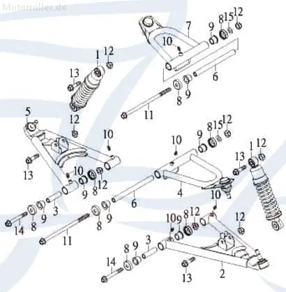 Exploroer Bullet 50 Querlenker Quad 49ccm 2Takt 42161-URO-00 Radaufhängung Achsaufhängung Trapezlenker Quer-Lenker Trapez-Lenker ATV Preiswert