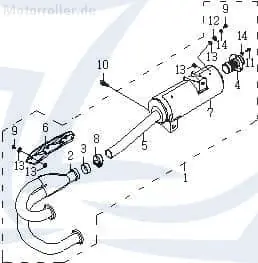 Auspufftopf Auspuff 1 Quad ATV 499cc 4T 31617-CGV-00 Neue Ware