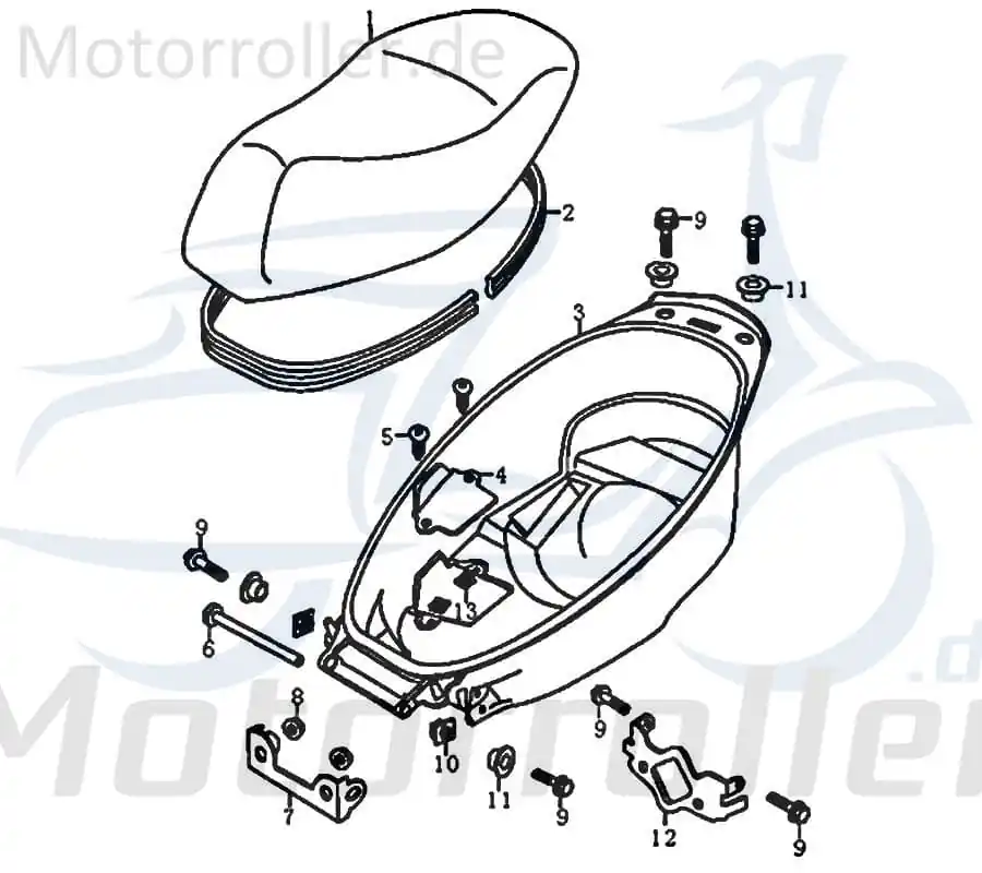 Kreidler Florett RMC-F 50 125 Gummidichtung Sitzbank 81886 Sitzbankdichtung Moped Ersatzteil Service Inpektion Direktimport Top-Angebot