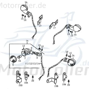 Aktuell Rex Enduro 125 DD Blinker Blinklicht 125ccm 4Takt FIG.C17-4A links hinten Signalleuchte Blinkleuchte Fahrtrichtungsanzeiger Winker