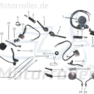 Schnäppchen Kreidler DICE CR 125 Rückspiegel rechts 125ccm 4Takt 780209 Seitenspiegel Rück-Spiegel Motorrad Moped Ersatzteil Service Inpektion