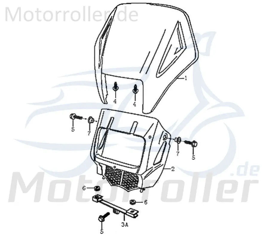 Kreidler Enduro 125 DD Scheinwerferverkleidung oben matt-schwarz 89403 Scheinwerferabdeckung Scheinwerfercover Neuheit