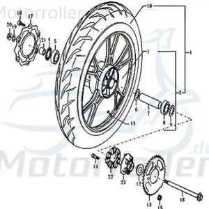 Billig Rex Enduro 125 DD Hinterrad Felge 125ccm 4Takt 64011QMN2340 Hinterradfelge hinten Hinter-Rad Motorrad Supermoto 125 DD Moped Ersatzteil