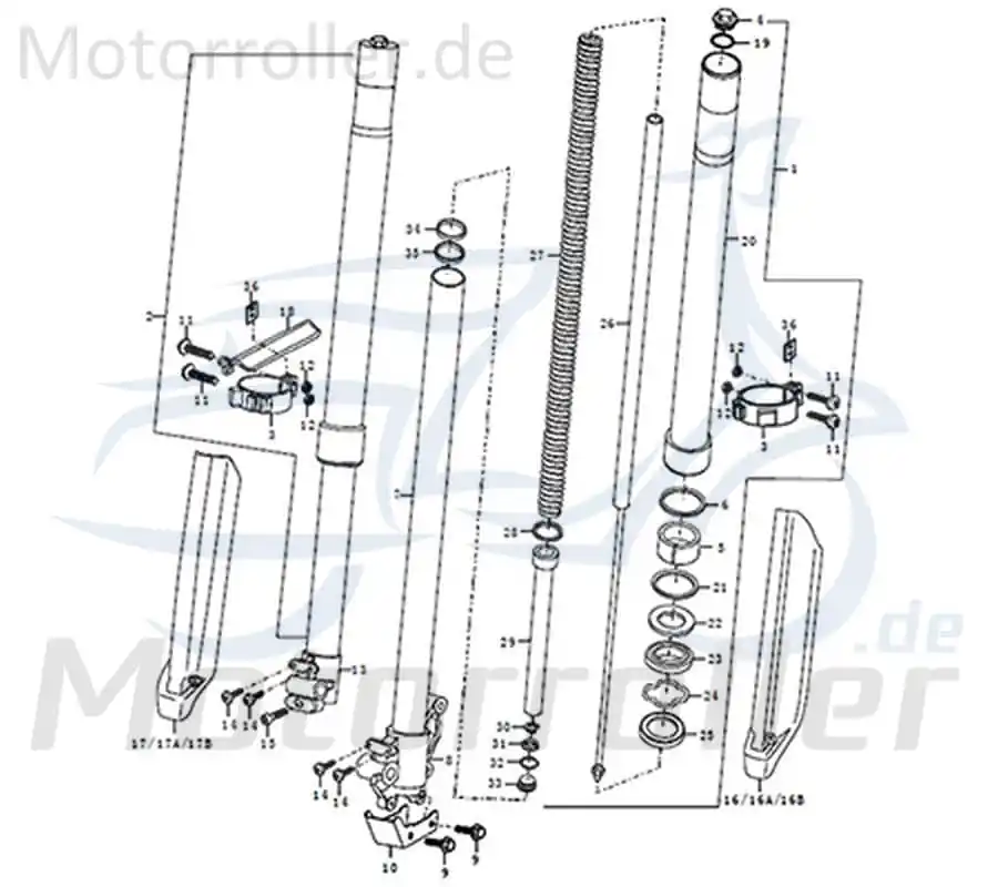 Expressversand Kreidler DICE GS/SM 125i Schutz für die Vorderradgabel links 781031 Abdeckung Verkleidung Stoßdämpfer Gabelbein