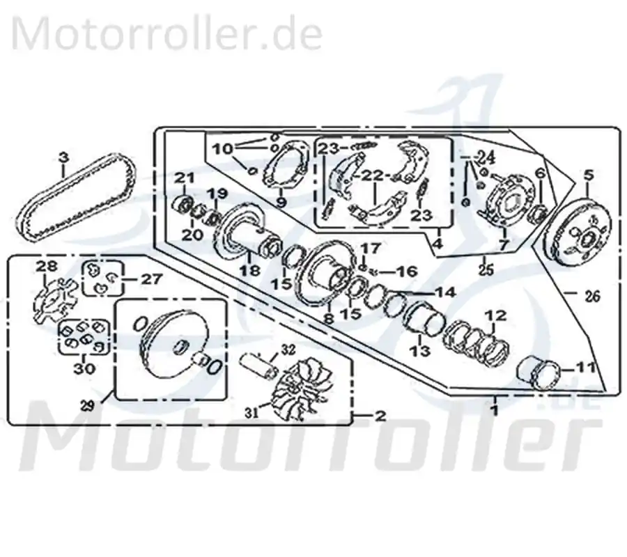 Znen Kupplungseinheit Roller Scooter 23011-GY6A-9000 Ersatzteil Service Inpektion Direktimport Direktkauf