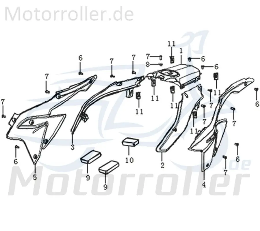 Preiswert Kreidler DICE GS/SM 125 Pro Seitenverkleidung links PP schwarz 781189 Seitenleiste Seitenabdeckung Seitencover original