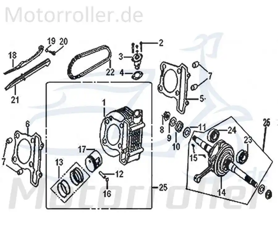 Kreidler Flory 125 Classic Zylinder 125ccm 4Takt 742002 Motoroller Scooter Original Ersatzteil Nur Für Kurze Zeit
