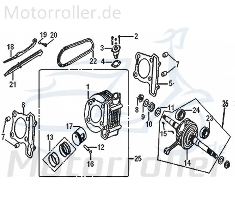 Bestpreis Kurbelwelle Kolbenantriebswelle Crankshaft 13000-GY6A-9000 Motorwelle Kurbel-Welle Motor-Welle Scooter Moped Ersatzteil Service