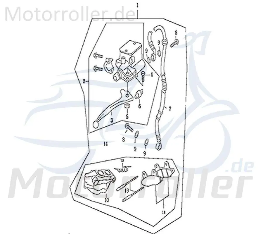 Haltebolzen Bremsbeläge Haltezapfen Scooter 305-HDDMI-001-019 Arretierbolzen Haltestft Arretierzapfen Moped Ersatzteil Service Neu