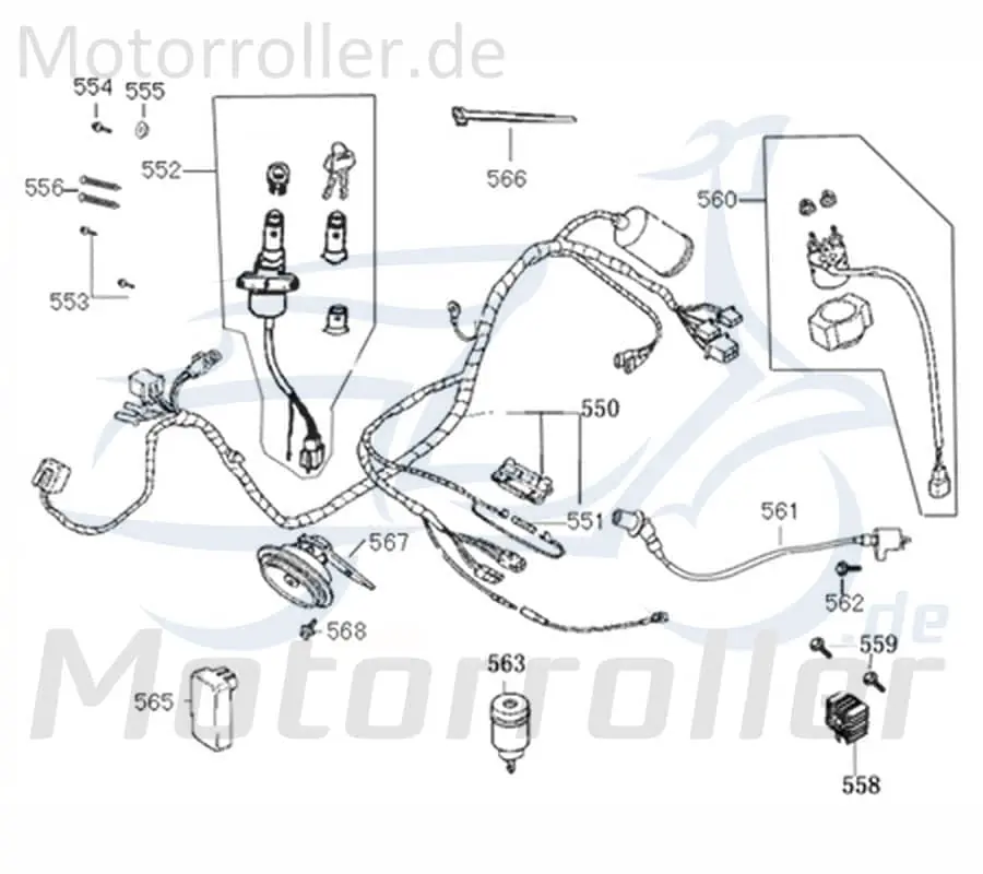 Kreidler Flory 125 CLassic Kabelbaum Stromverteiler 741739 Kabelsatz Kabelbündel Kabelbaumverteiler Kabel-Baum Scooter Highlight