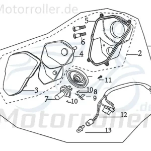 Frontscheinwerfer Hauptscheinwerfer Scooter 602-HDDMI-001-000 Strahler Front-Scheinwerfer Vorderlicht Frontlicht Frontleuchte Moped Online Kaufen