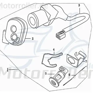 Schlossatz Tankverschluss Schlosssatz Scooter 608-HDDMI-000 Tankdeckel Schlossgarnitur Moped Ersatzteil Service Inpektion Direktimport Neue Ware