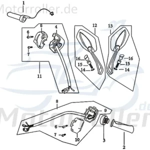 Schaltereinheit rechts Schaltergehäuse 614-HDDMI-001L-000 Lenkerarmatur Kombischalter Kombi-Schalter Schalter-Einheit Lenker-Armatur Nur Für Kurze Zeit