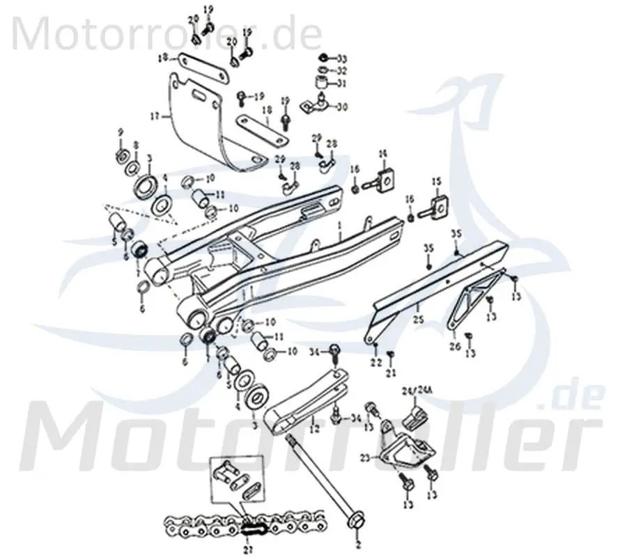 Direktkauf Kreidler DICE GS/SM 125 Pro Hinterradschwinge Motorrad 781233 Hinterradaufhängung Hinterradträger Original
