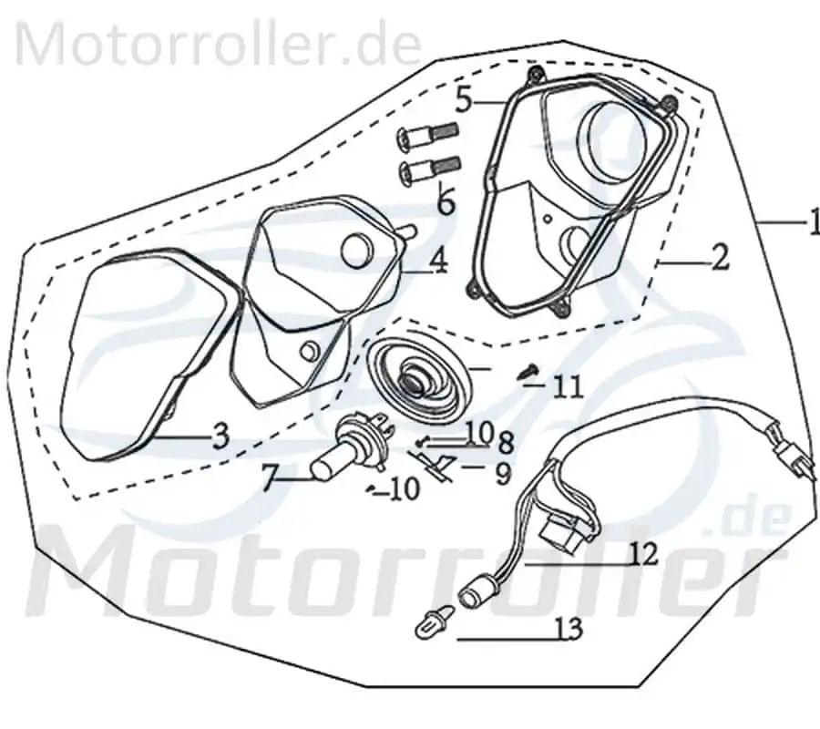 Kreidler e-Florett 3.0 Frontscheinwerfer Hauptscheinwerfer 733549 Vorderlicht Frontlicht Frontleuchte Elektroroller E-Roller Nur Für Kurze Zeit