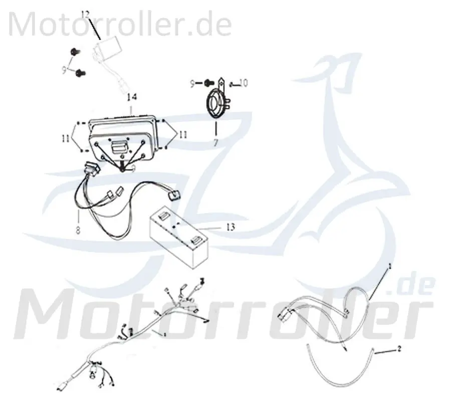 Sonderaktion Kreidler e-Florett 3.0 Kabelbaum Stromverteiler Strom-Verteiler Kabel-Set 733648 Kabelsatz Kabelbündel Elektroroller E-Roller