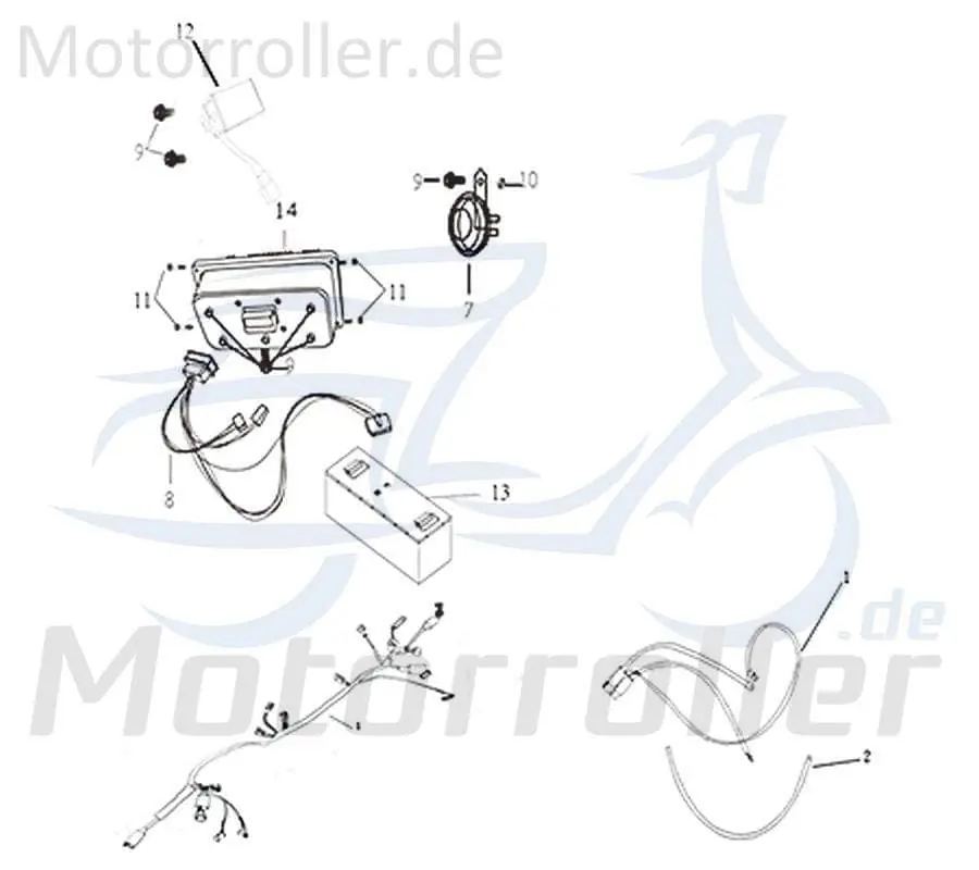 Kreidler e-Florett 3.0 Kabelbaum Controller Stromverteiler Kabel-Set 733651 Kabelsatz Kabelbündel Kabel-Satz Elektroroller E-Roller Zertifiziert