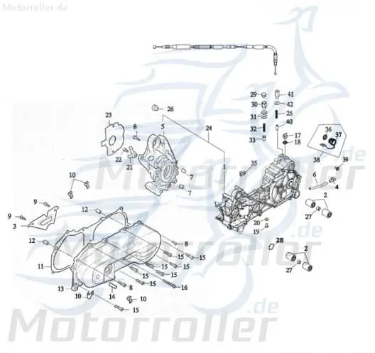 Adly Variomatikabdeckung Quad 50ccm 2Takt grau 11341-201-000JA Kurbelgehäuse links Minarelli liegend ATV 50 V UTV Service Preiswert