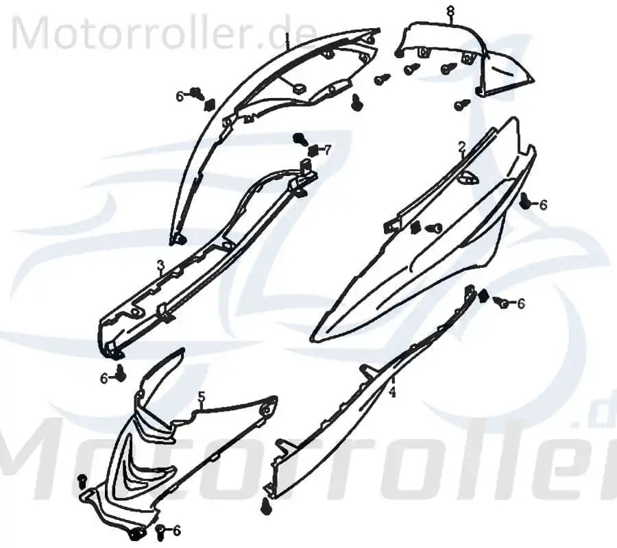 Kreidler Florett RMC-F 50 125 Heckverkleidung rechts silber 81879 Seitenteil Seitenverkleidung Seitenabdeckung Heckabdeckung Angebot