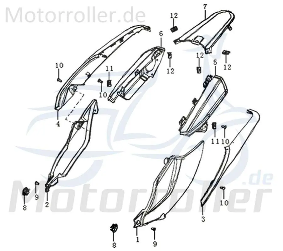Must-Have Kreidler DICE GS/SM 125 Pro Verkleidung Auspufftopf links silber 781200 Abdeckung Cover Deckel