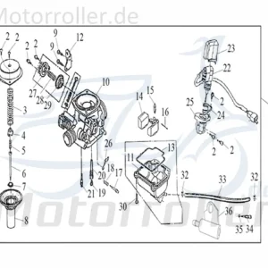 Letzte Chance Schieber mit Membrane Scooter Roller PD24J-F-040207 Moped Ersatzteil Service Inpektion Direktimport