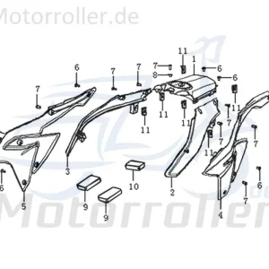 Schneller Versand Kreidler DICE GS/SM 125 Pro Seitenverkleidung rechts PP schwarz 781190 Seitenabdeckung Seitencover Seitenleiste