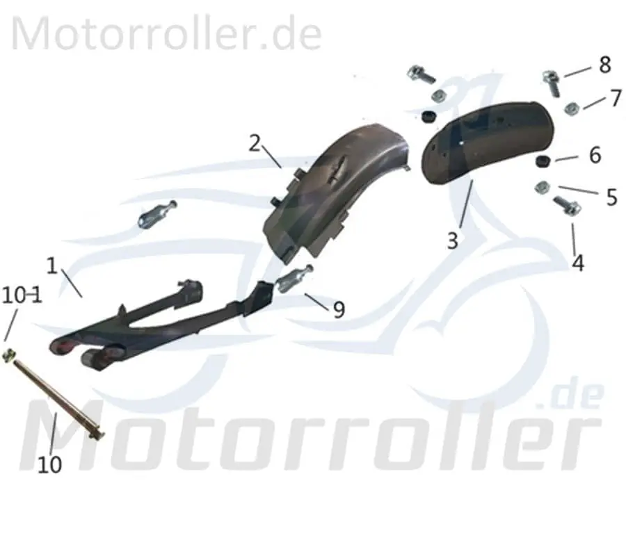 Kreidler DICE CR 125i Radabdeckung hinten vorderer Teil 780101 Hinterradabdeckung Schutzblech Radlauf Zweiteilig Preiswert