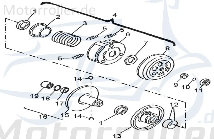 Begrenztes Angebot Aeon Cobra 100 Sekundärscheibe 100ccm 2Takt 22000-113-001 Minarelli liegend Quad ATV Revo 100 W mit Rückwärtsgang UTV Ersatzteil