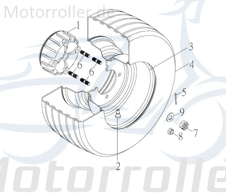 SMC Stehbolzen Hinterradnabe Keeway Flash 50 94717-10033-B Gewindestange Gewinde-Stange Gewindebolzen Stiftschraube Gewindestab Scooter Zertifiziert