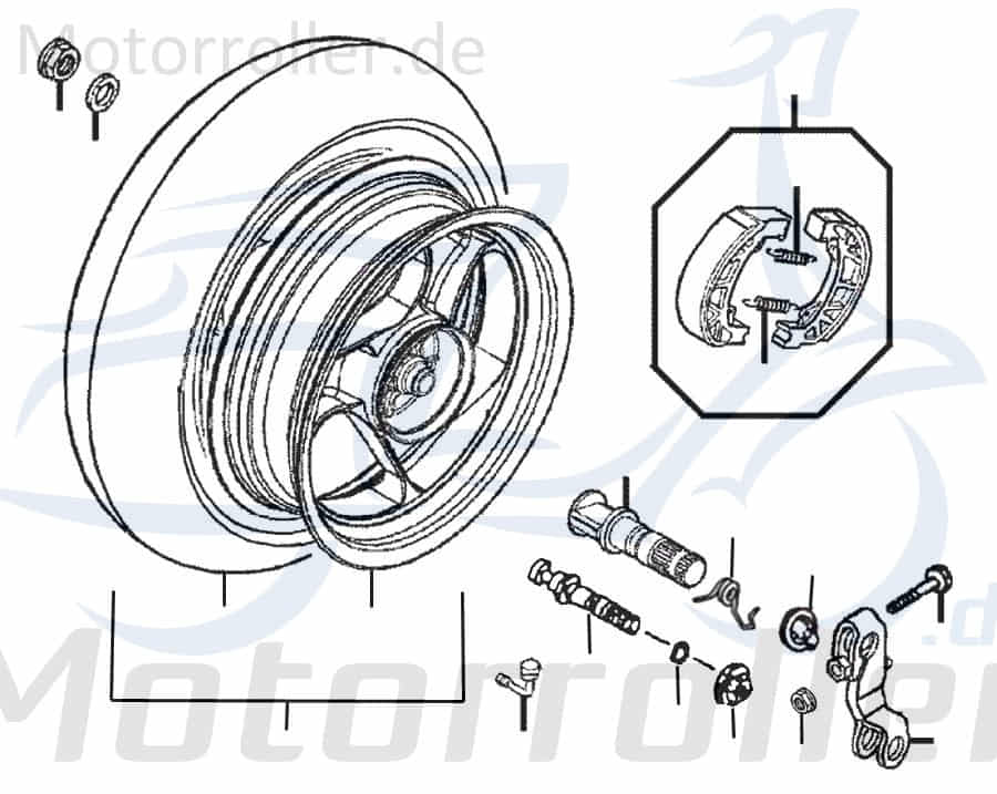 Top-Preis SMC Rexy 50 Hinterrad komplett 50ccm 2Takt 42800-NDF-02 100/90-10 hinten silber Hinterrad-Felge Hinterradfelge Hinter-Rad Heck-Rad