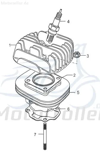 Highlight Sundiro XDZ 50 TA Zylinder Grauguss 50ccm 2Takt D1E41FM02-01 Motorzylinder Grauguss-Zylinder Gusszylinder Aluzylinder Druckgusszylinder