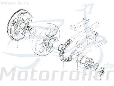 Echt Sundiro XDZ 50 TA Unterlegscheibe 50ccm 2Takt D1E41FM05-02 Distanzhalter U-Scheibe Washer Beilagscheibe Ausgleichsscheibe Scooter